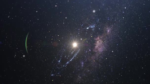 Stelle Scintillanti Sullo Sfondo Della Lattea Nell Universo — Video Stock