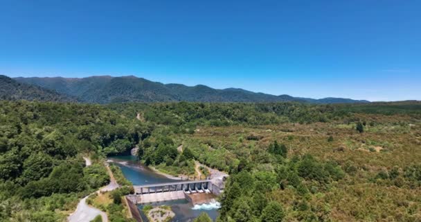 Flight Kaimanawa Hydro Scheme Native Forests Perfect Day — Vídeos de Stock