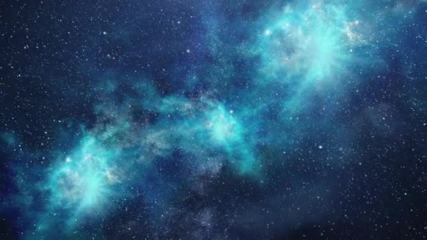 Blue Nebula Clouds Floating Universe — Vídeo de Stock