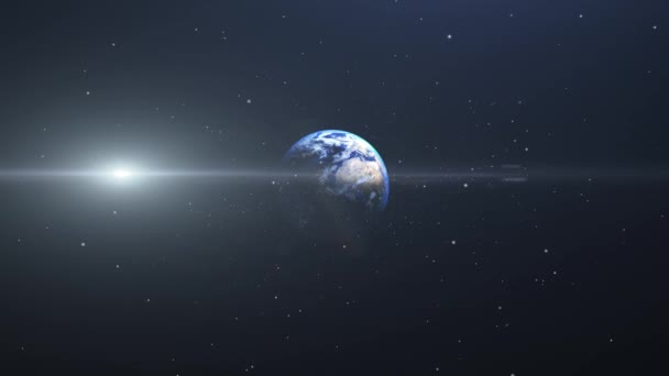 Una Stella Luminosa Che Attraversa Pianeta Terra — Video Stock