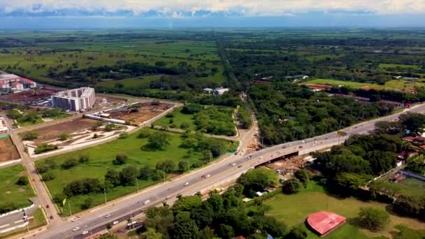 Gebäude Stadt Mitten Der Natur Valle Del Cauca Grün Und — Stockvideo