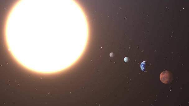Πλανήτες Στο Ηλιακό Σύστημα Σύμπαν — Αρχείο Βίντεο