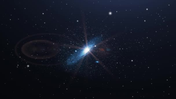 Una Galassia Blu Movimento Nell Universo — Video Stock