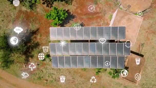 Solar Panels Pumping Water Farm Kenya Climate Change Paris Agreement — Stockvideo