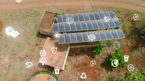 Kenya Çiftliği Açan Güneş Panelleri Paris Iklim Değişikliği Anlaşması Çevre — Stok video