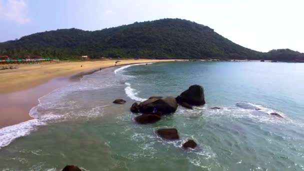 Drone Shot View Beautiful Agonda Beach Goa India — 비디오
