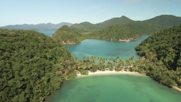 Poupée Aérienne Avant Des Îles Tropicales Eaux Turquoise Avec Plage — Video