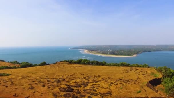 Drone View Chapora Fort Goa India — Stock videók