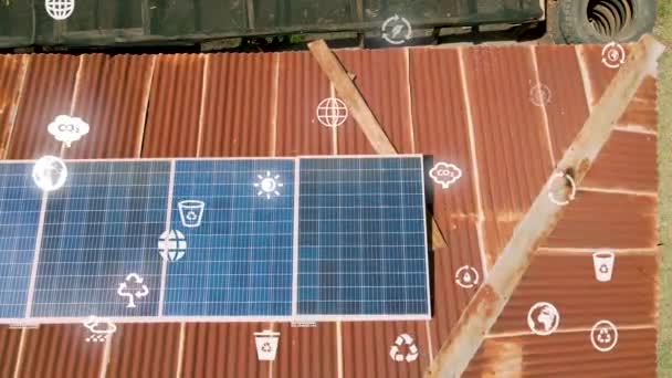 ソーラーパネルはケニアの水農場を汲み上げます 気候変動パリ協定 環境保護の概念 再生可能エネルギー 持続可能な開発目標 — ストック動画