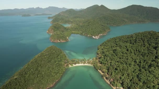 Poupée Aérienne Vers Avant Grand Angle Des Îles Tropicales Eaux — Video
