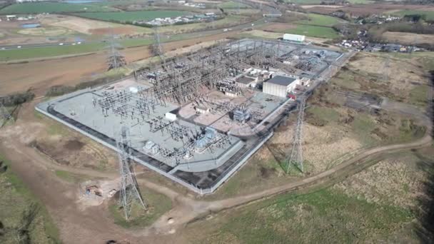 Rayleigh Main Substation Essex Drone Aerial Footage — Stock video