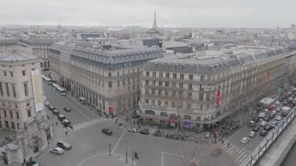 Wide Cityscape Paris France Cloudy Day — Video