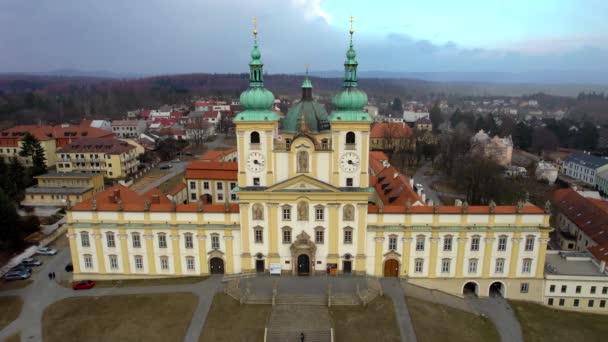 Basilica Minore Visitation Virgin Mary Svat Kopeek Olomouc Hilly Staircase — Stockvideo