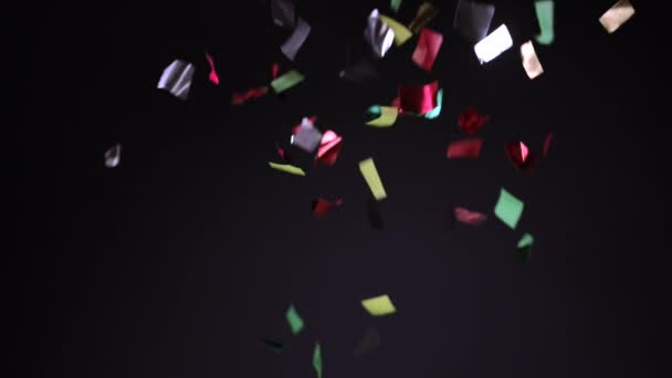 Colorful Small Twinkling Papers Fluttering Slowly Gently Peacefully Again Again — Stockvideo
