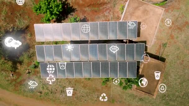 Concepto Tecnología Ambiental Objetivos Desarrollo Sostenible Ods Paneles Solares — Vídeo de stock