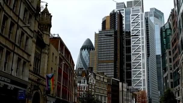 Close Gherkin Liverpool Street London Велика Британія — стокове відео