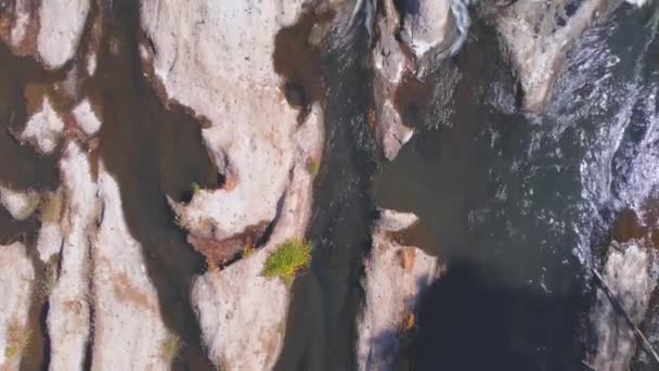 Amazing Aerial View Waterfall Rainbow — Stockvideo