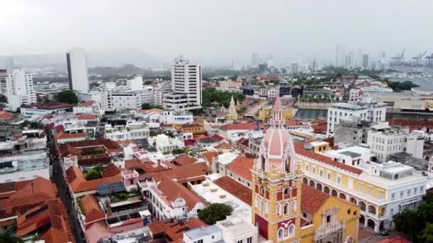 Aerial View Church Cartagena Indias Colombia — Vídeo de stock