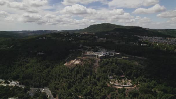 Mountain Range Scenery Setubal Castle Sao Filipe Fortress Greenery Landscape — Stock video