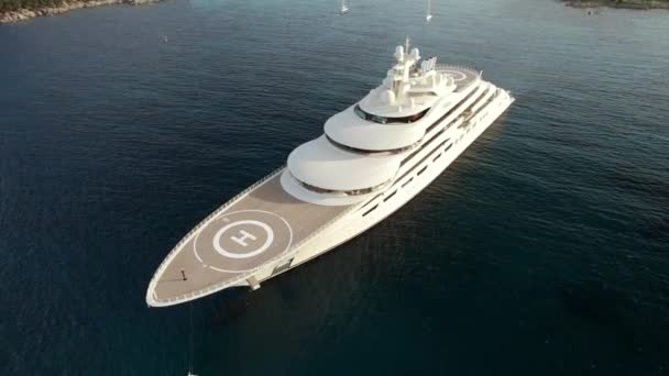 Orbite Aérienne Dessus Dilbar Troisième Grand Yacht Luxe Privé Appartient — Video