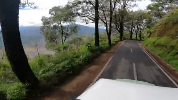 Perspective Person Looking View Mount Bromo Top Moving Car — Video