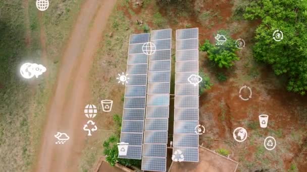 Environmental Technology Concept Sustainable Development Goals Sdgs Solar Panels — стоковое видео