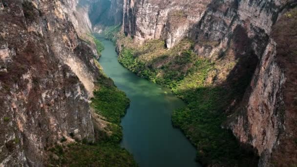 Aerial Sumidero Canyon Grijalva River Chiapas Mexico Forward Tilt — Vídeos de Stock