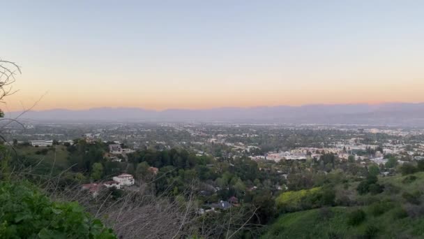 View Top Betty Dearing Mountain Trail Sunset Los Angeles Usa — Stock video