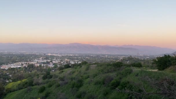 Udsigt Fra Toppen Betty Dearing Mountain Trail Solnedgang Los Angeles – Stock-video