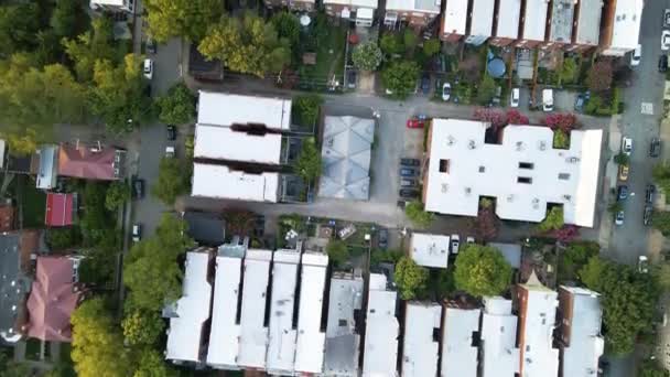 Historic Rowhouses Fan District Richmond Virginia Usa Aerial Top View — Video Stock