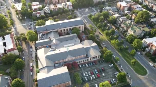 Arthur Ashe Boulevard Monument Avenue Intersection Richmond Virginia Usa Aerial — Video