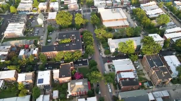 Tarihsel Hayran Bölgesi Şehir Merkezi Richmond Virginia Abd 124 Havadan — Stok video