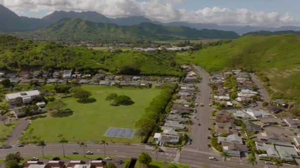 Beautiful Landscape Tilt Reveal Houses Buildings Elepulu Pond Kailua Island — Stock video