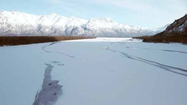 30Fps Aerial Video Knik River Palmer Alaska — Stock video