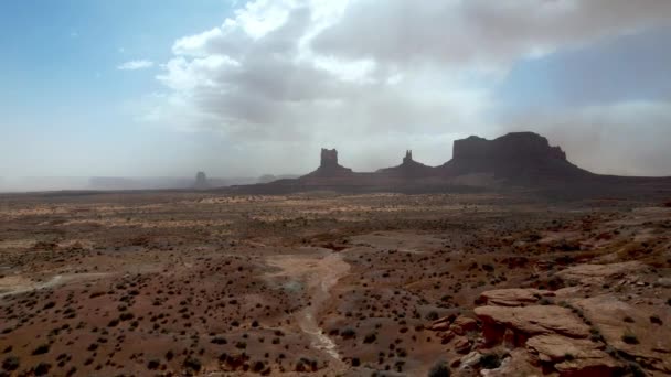 Antenn Tryck Monument Dal Utah — Stockvideo