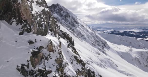 Fotografia Aérea Das Montanhas Mayflower Gulch Inverno — Vídeo de Stock