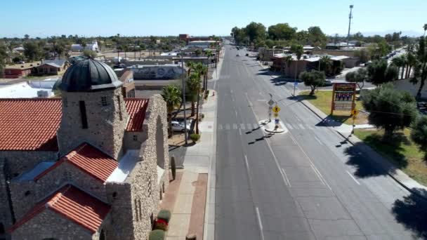 Spanish Style Architecture Case Grande Arizona Aerial — Stockvideo