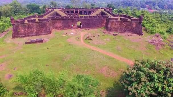 Drone Shot Beautiful Corjuem Goa India — Vídeo de Stock