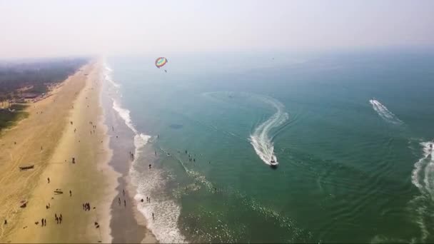 Μια Θέα Drone Της Colva Παραλία Γκόα Ινδία — Αρχείο Βίντεο