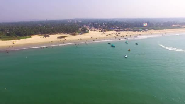 Una Vista Del Dron Playa Colva Sur Goa India — Vídeos de Stock