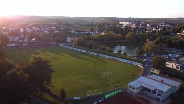 People Playing Football Sport Field Zistersdorf Lower Austria Sunny Morning — Stock videók