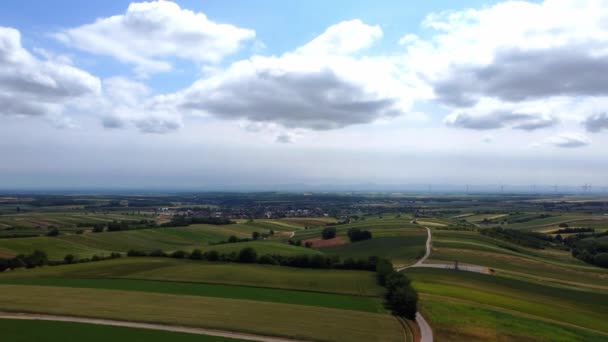 Vista Greenery Plains Zistersdorf Town Weinviertel Wine Region Lower Austria — Stockvideo