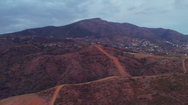Dirt Roads Hills Aerial View — Stock video