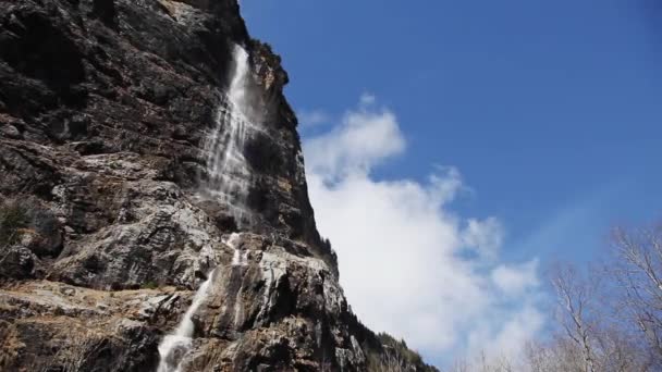 Fluidic Smooth Flow Staubbach Falls Switzerland — Stockvideo