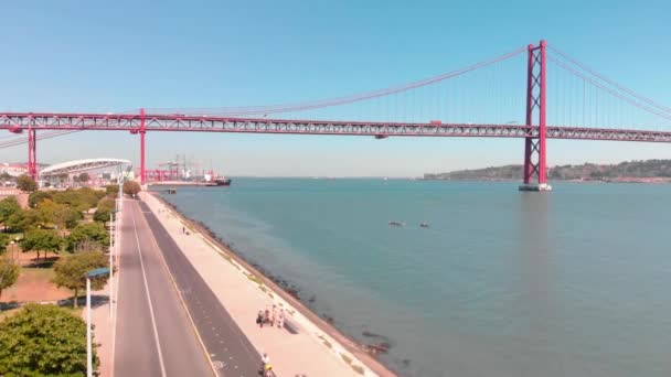 Ponte Lisboa Ponte Abril — Vídeo de Stock