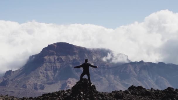 Post Cinematográfico Los Alpes Tenerife Durante Duro Verano — Vídeo de stock