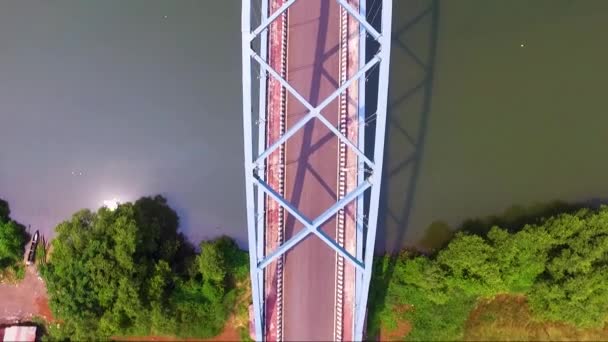 Drone Shot Calvim Bridge Goa India — Stock Video