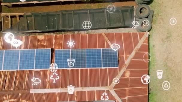 Solar Panels Pumping Water Farm Kenya Climate Change Paris Agreement — Stok video