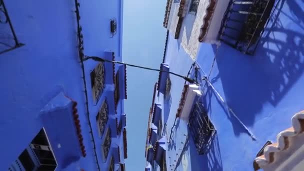 Chefchaouen Kék Házakat Bemutató Felvételek — Stock videók