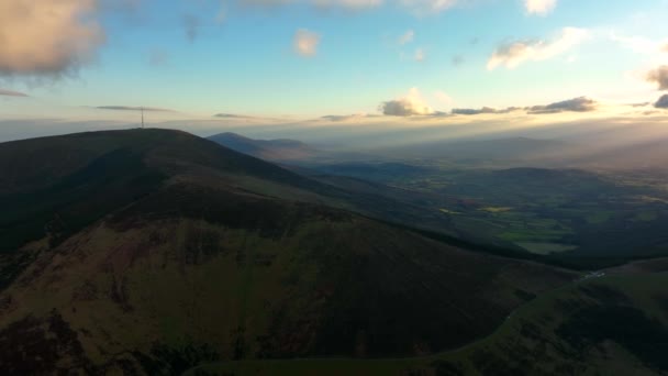 Mount Leinster Carlow Ierland Maart 2022 Drone Draait Langzaam Rond — Stockvideo